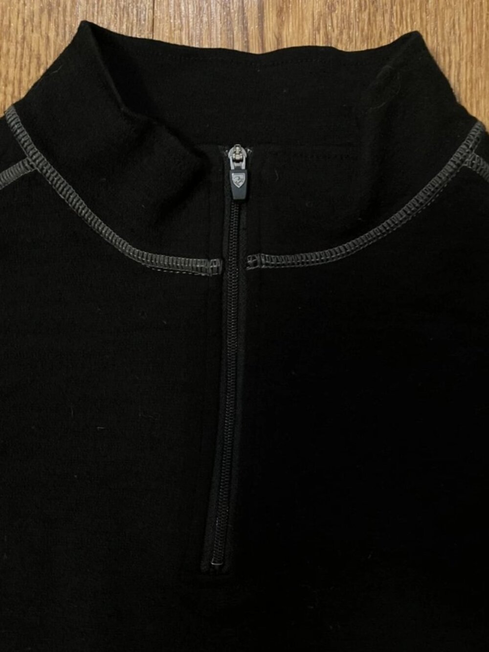 KUHL Team Merino 1/4 Zip Sweater Mens Large Black 100% Merino Wool Baselayer - Picture 5 of 9